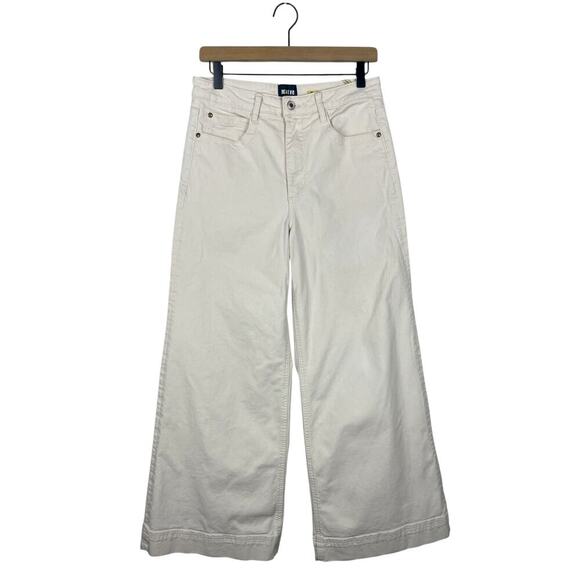 Anthropologie Maeve High Waist Wide-Leg Pants Ivory Size 30 Classic Casual - Picture 1 of 11